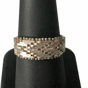 Woven band vtg sterling silver ring